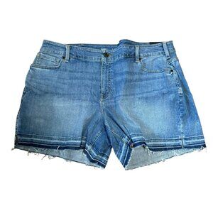 Lane Bryant Womens Denim Bermuda‎ Raw Edge Shorts Plus Size 22 Raw Released Hem